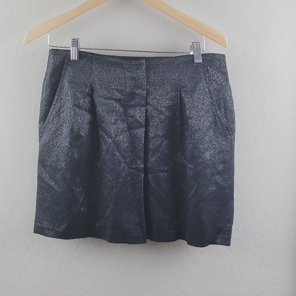 VINCE Black Silver Metallic Skirt - Picture 3 of 10